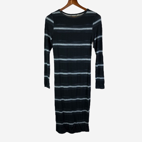 YFB Revolve Rudy Dress Size S Midi Lightweight Bodycon Long Sleeve Striped NEW - Picture 4 of 9